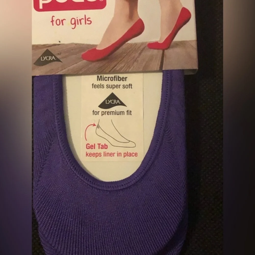 6pairs Peds ultra low microfiber blue & purple socks for‎ girls shoe size 9-3.5